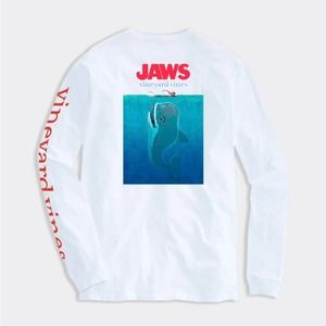 Vineyard Vines Jaws Poster Long Sleeve T Shirt Large White New ultra rare